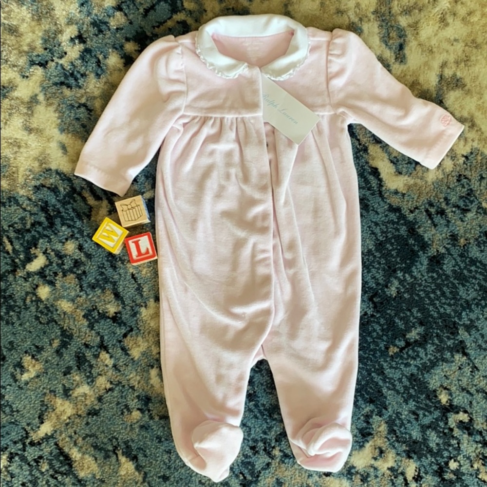 Ralph Lauren Pale Pink Peter Pan Collar Onesie